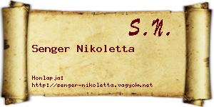 Senger Nikoletta névjegykártya